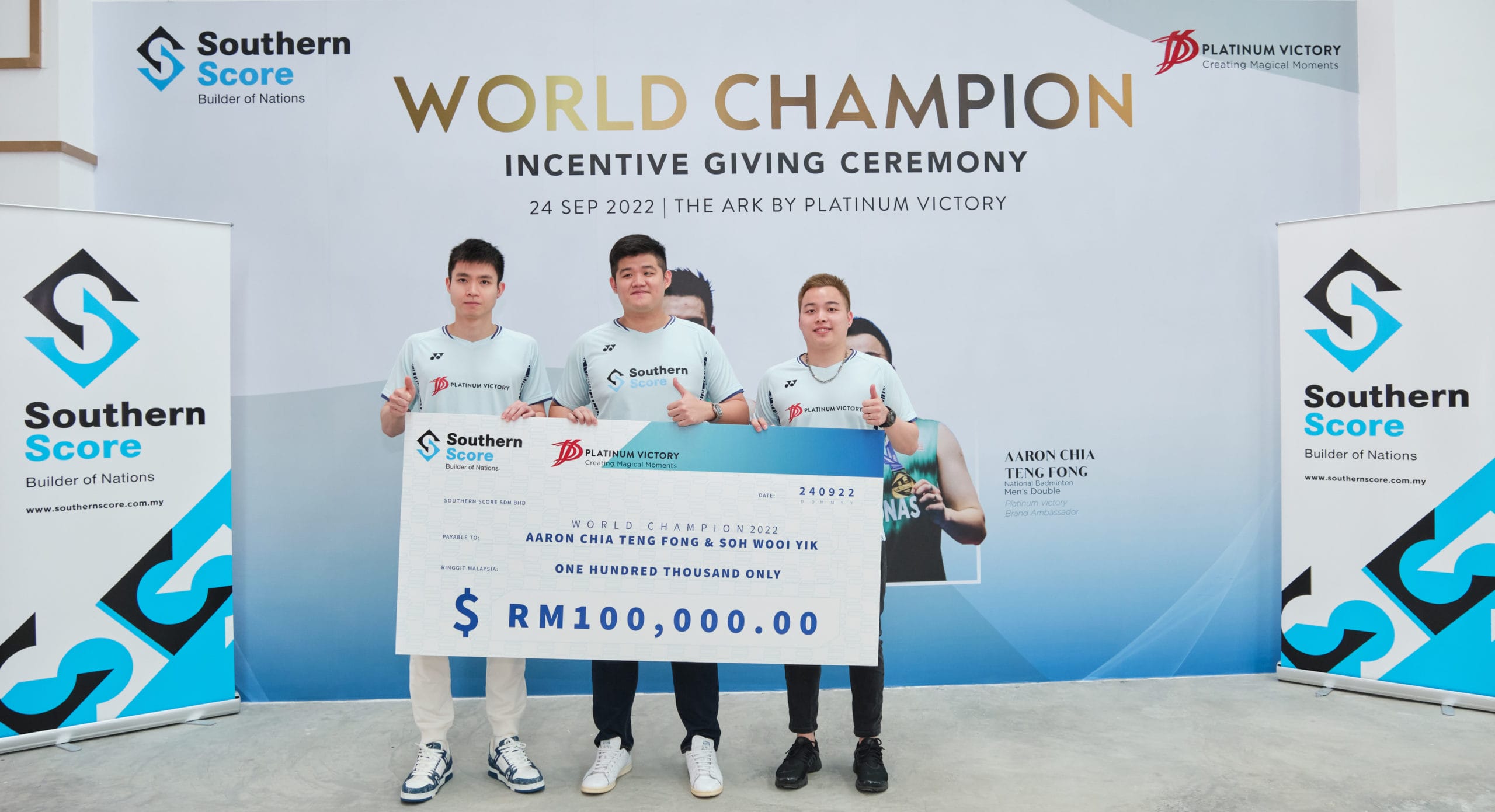 Southern Score Honors Badminton World Championships Aaron And Wooi Yik With RM100,000 Incentive TRP