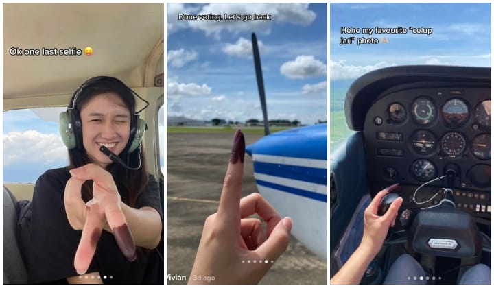 [Video] Gadis 'Flex' Balik Mengundi Naik Helikopter Buat Ramai Cemburu