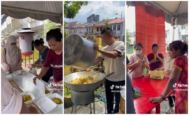 Bangsa Cina Masak Menu 'Vegetarian' Untuk Penganut Hindu, Suami Isteri Kaum Melayu Pun Tolong